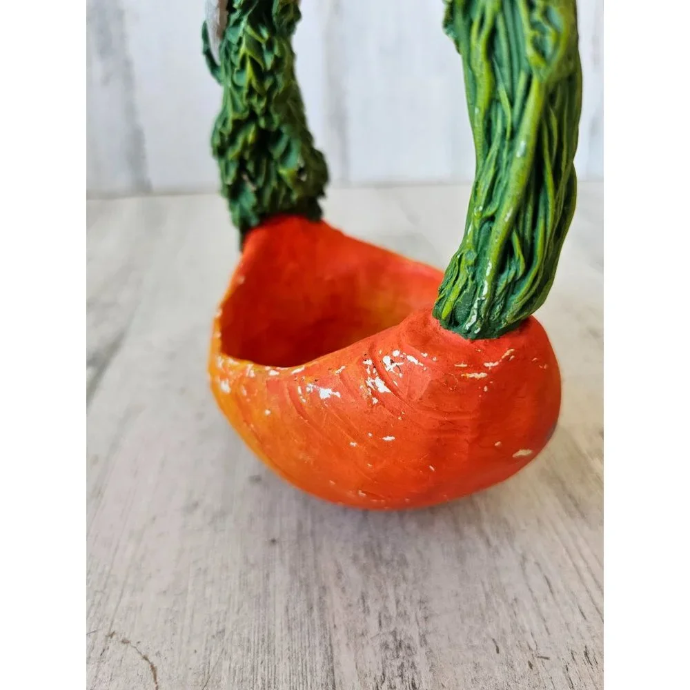 Vintage dept 56‎ carrot basket Easter decor as is spring bunny